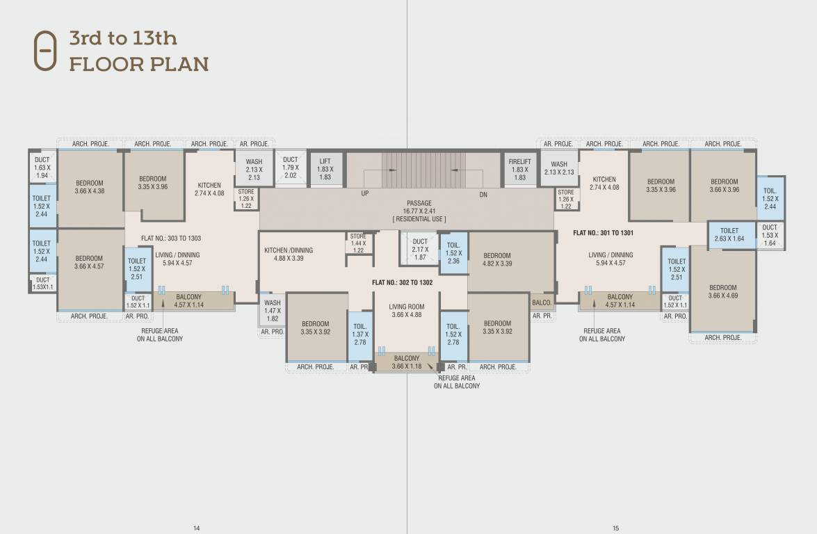  aarna one Aarna One Cluster Plan from 3rd to 13th Floor