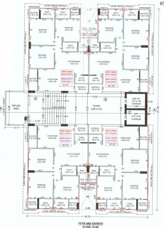  vasant enclave Vasant Enclave Cluster Plan for 5th And 7th Floor