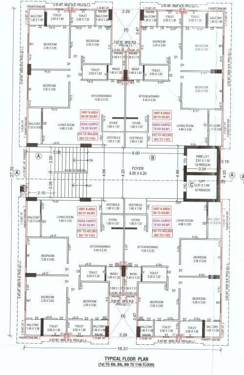  vasant enclave Vasant Enclave Cluster Plan for typical Floor