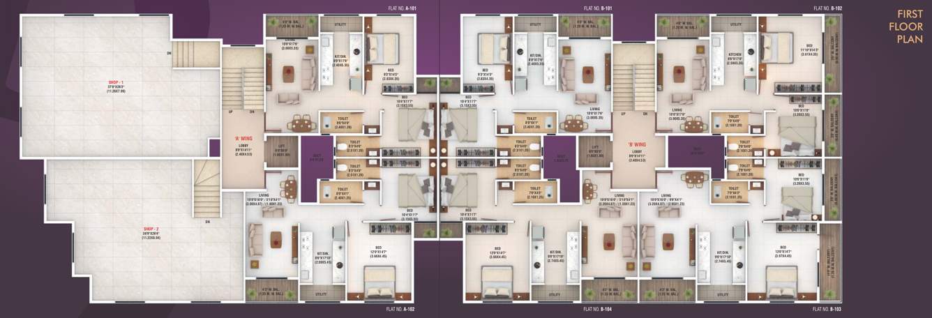  bhoomi imperia Bhoomi Imperia Cluster Plan for 1st Floor