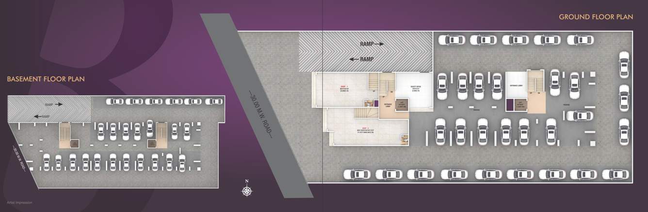  bhoomi imperia Bhoomi Imperia Cluster Plan for Basement And ground Floor