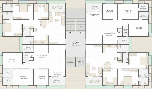  sonet-heights Block A Cluster Plan For Typical Floor Plan