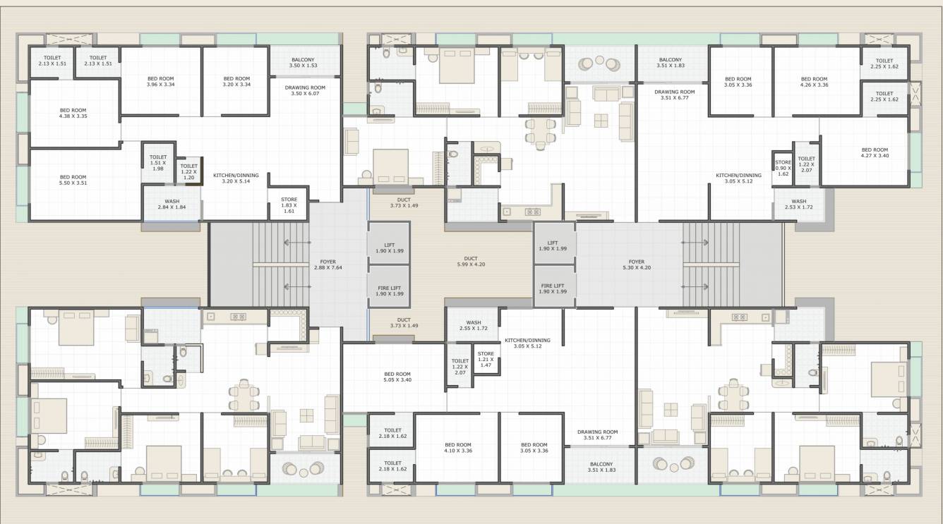  sonet heights Block B And C Cluster Plan For Typical Floor Plan