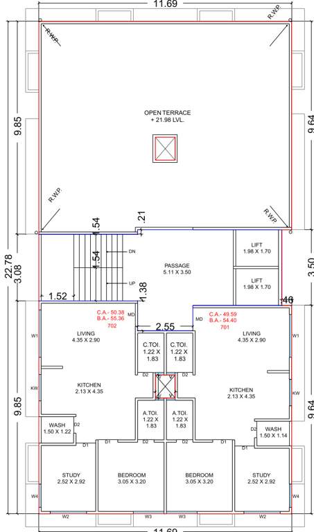  harsham homes Harsham Homes Cluster Plan For 7th Floor