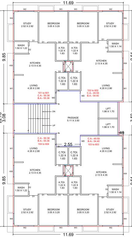  harsham homes Harsham Homes Cluster Plan From 1st To 6th Floor