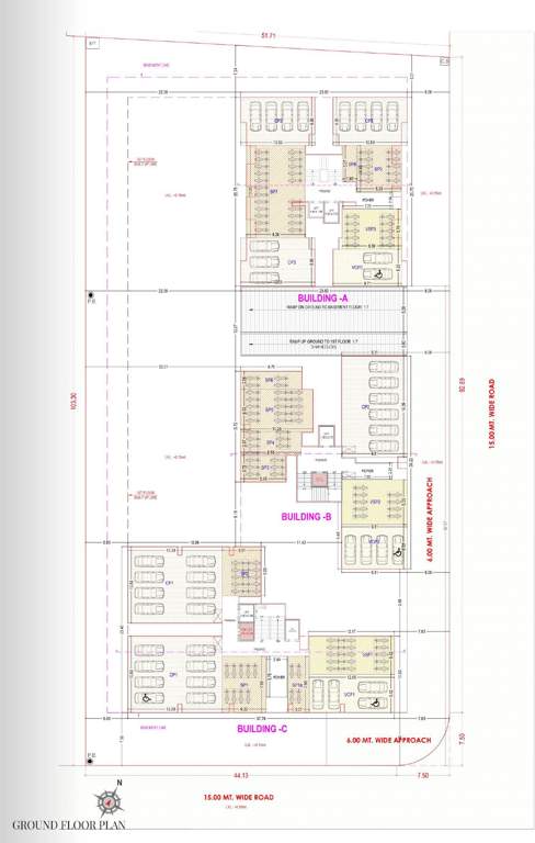 veer arista Building A , Building B, Building C Cluster Plan for ground Floor