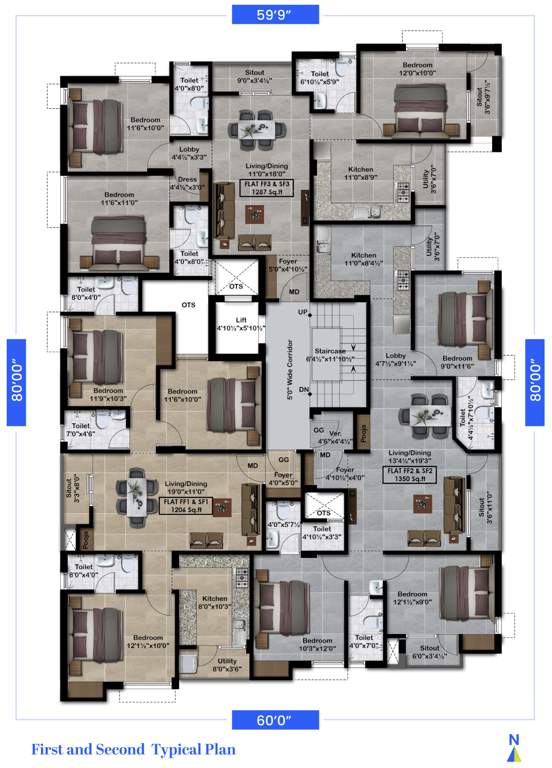  sai swaraj Sai Swaraj 1st And 2nd Floor Cluster Plan