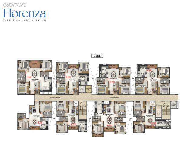  florenza Tower B Cluster Plan for Typical Floor