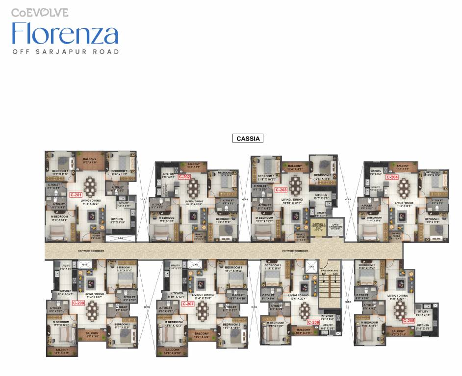  florenza Tower C Cluster Plan for Typical Floor