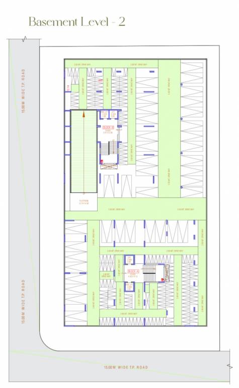 dev aamrakunj platinum A, B Basement 1st Cluster Plan