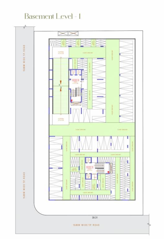 dev aamrakunj platinum A, B Basement 2nd Cluster Plan