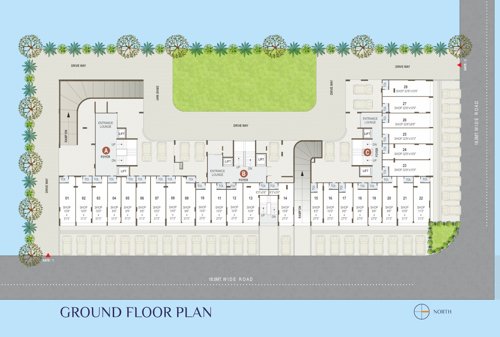  vraj-vatika-4 Block A, B, C Cluster Plan for ground Floor