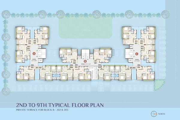  vraj-vatika-4 Block A, B, C Typical Cluster Plan