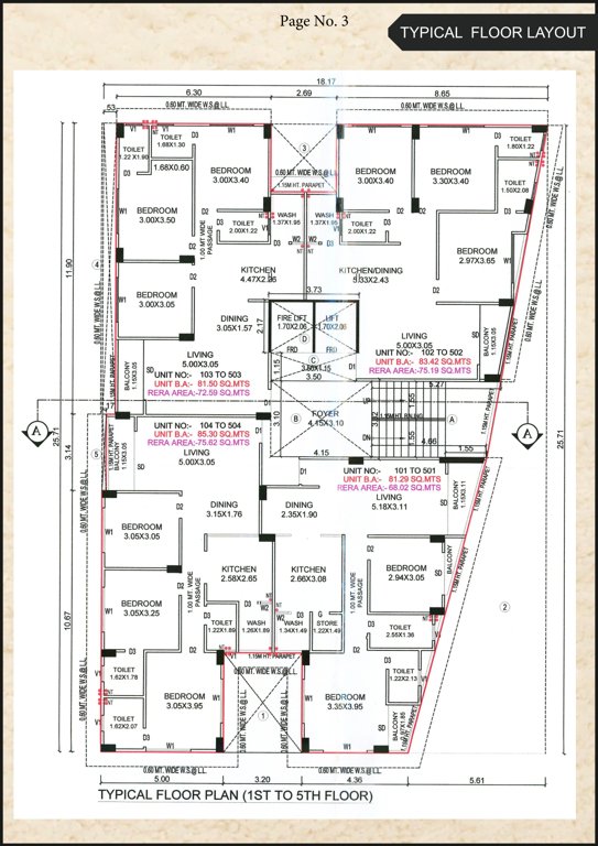  ashesh park Ashesh Park Cluster Plan from 1st to 5th Floor