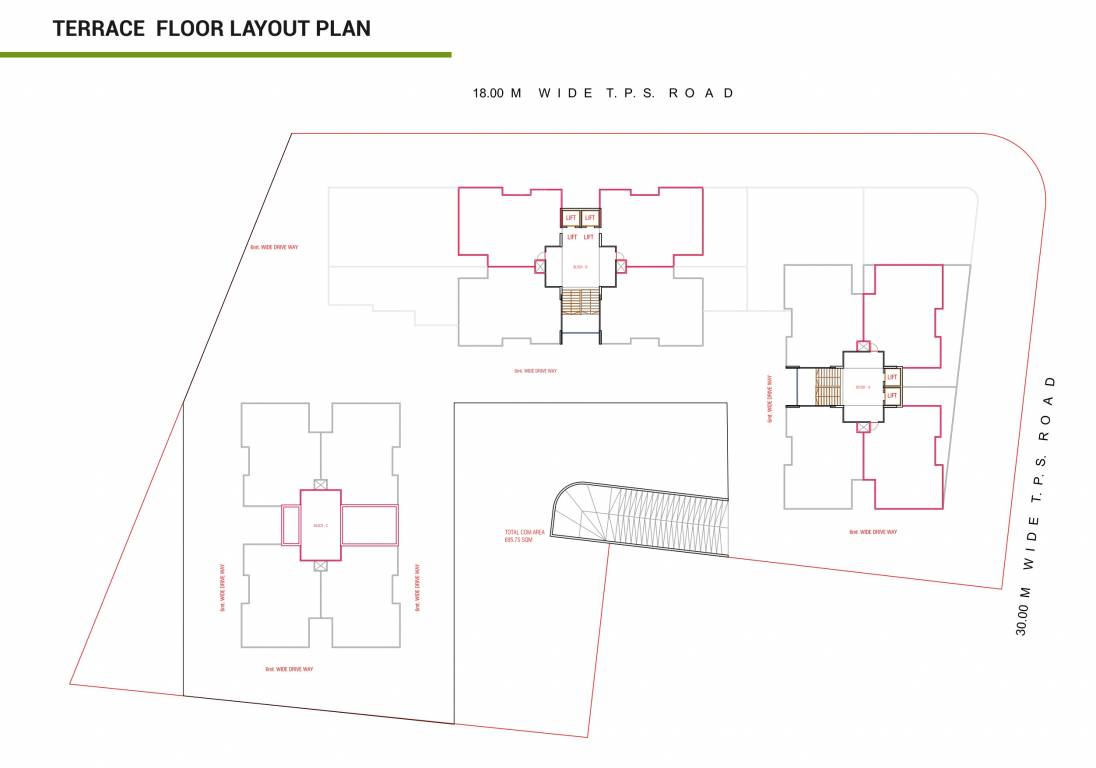  greens Block A , Block B And Block C Terrace Cluster Plan
