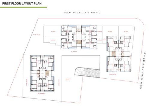  greens Block A, Block B And Block CCluster Plan for 1st Floor
