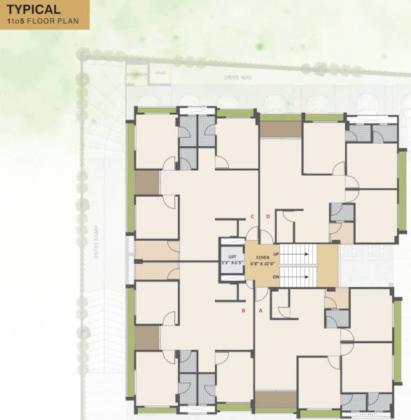  satyam-apartment Satyam Apartment Typical Cluster Plan