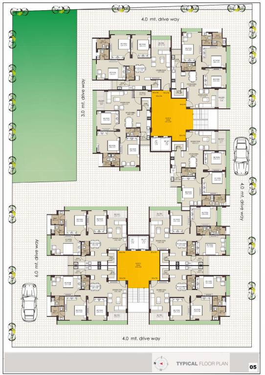  pride homes A, B Typical  Cluster Plan