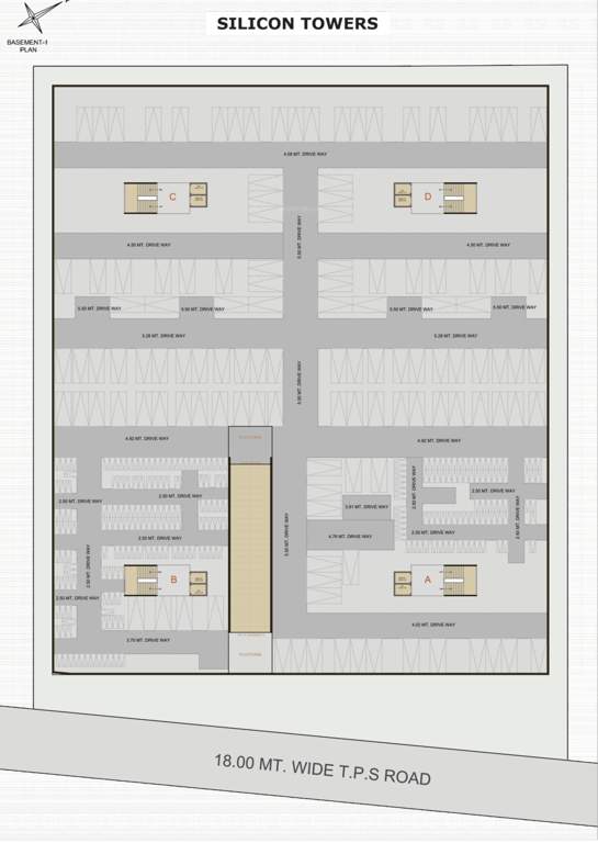  silicon towers A, B, C, D 1st Basement Cluster Plan