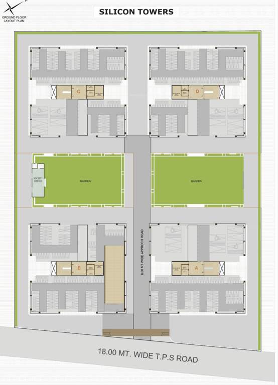  silicon towers A, B, C, D Ground Cluster Plan