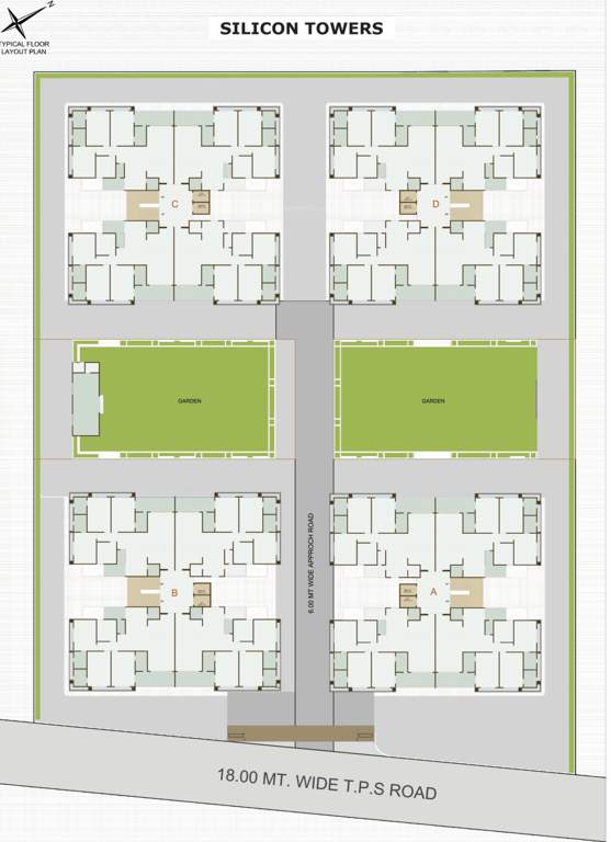  silicon towers A, B, C, D Typical Cluster Plan