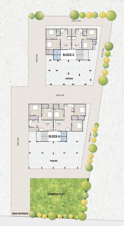  hammash residency block a and c Block A And C Cluster Plan For Ground Floor