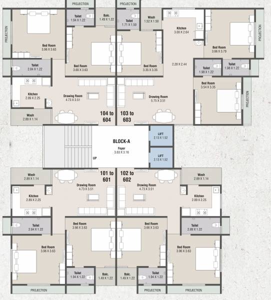  hammash-residency-block-a-and-c Block A Cluster Plan For Typical Floor Plan