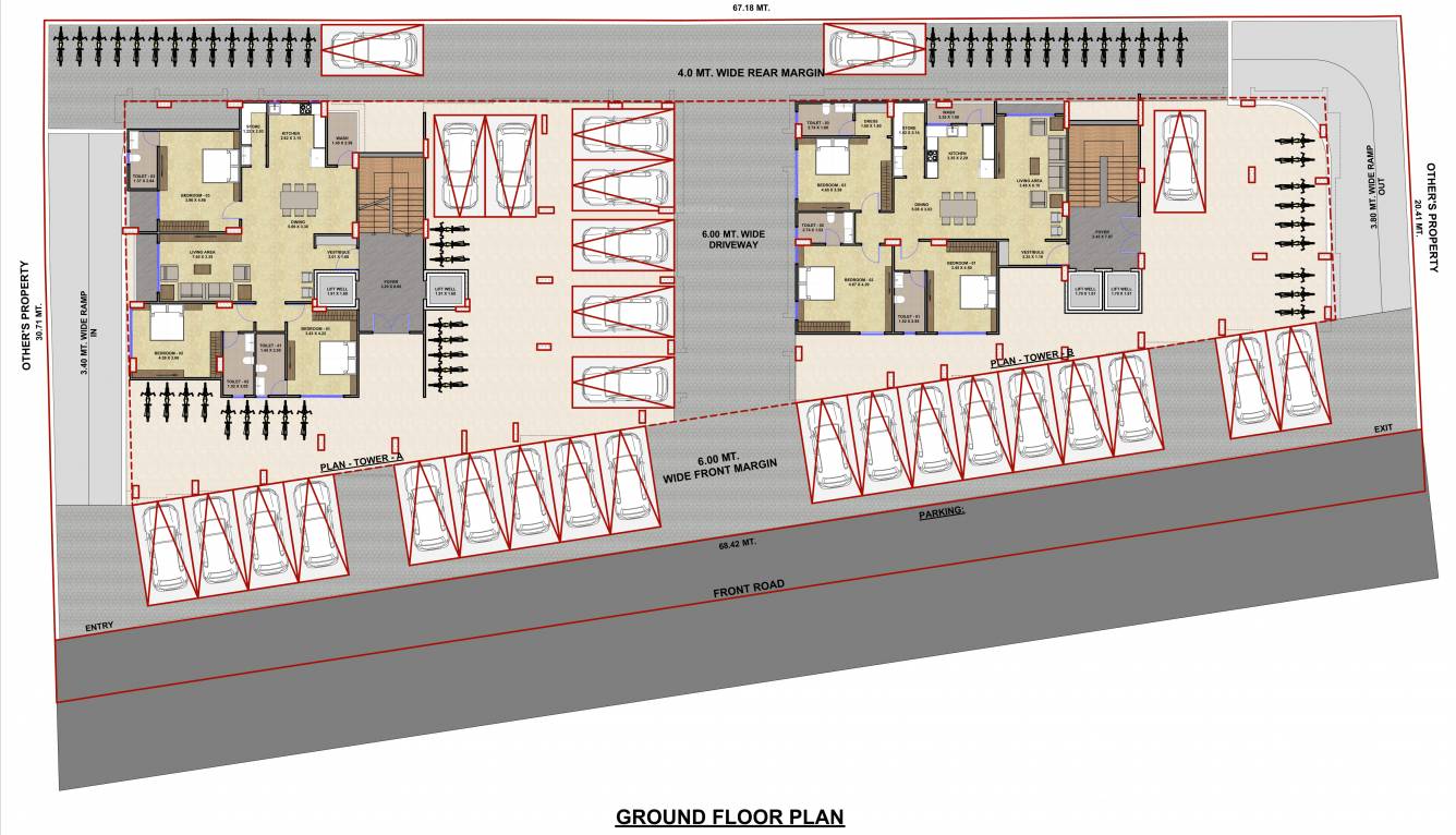  uday flat Block A And B Cluster Plan for ground Floor