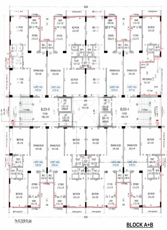  al hamd ii A, B 7th Floor Cluster Floor Plan