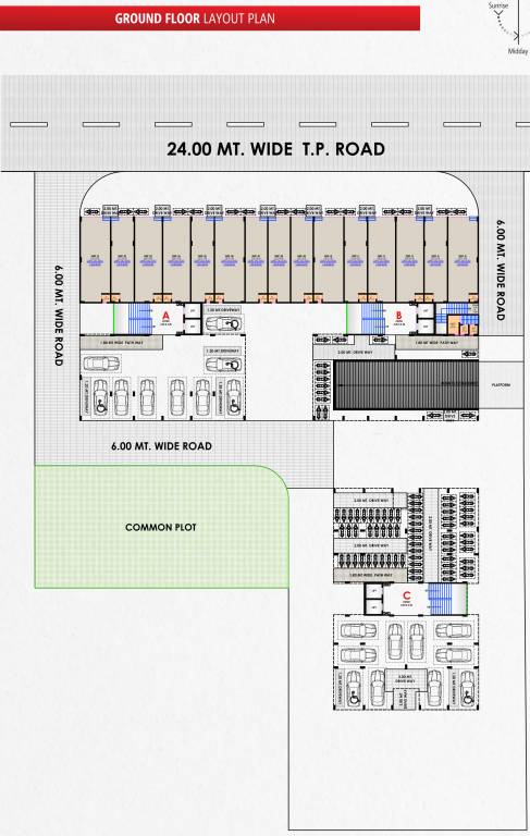  shreedhar parisar Block  A, B, C Cluster Plan For Ground Floor