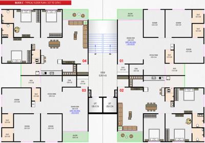  shreedhar-parisar Block-C Cluster Plan From 1st To 13th Floor