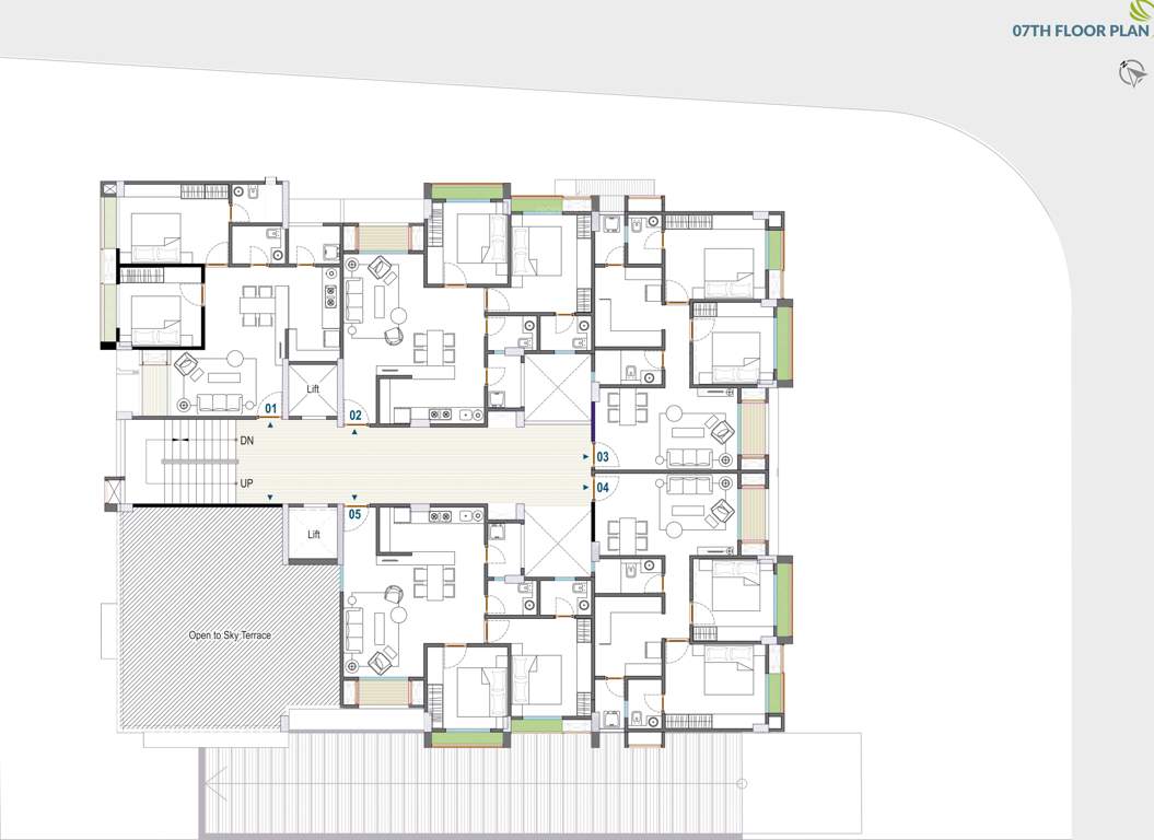 suryansh serenity Block  A Cluster Plan For 7th Floor