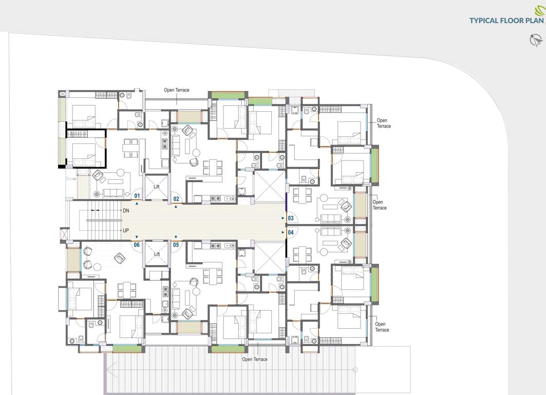  suryansh serenity Block  A Typical Cluster Plan