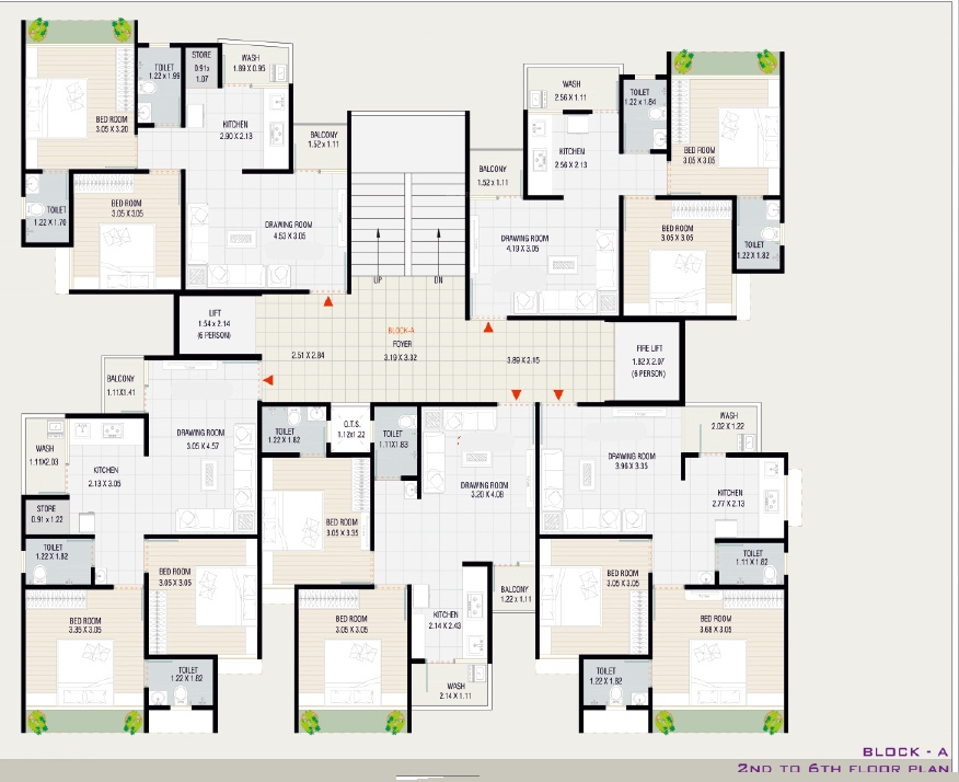  anmol bliss A Cluster Plan From 2nd To 6th Floor