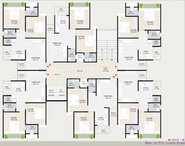  anmol-bliss B Cluster Plan From 2nd To 7th Floor