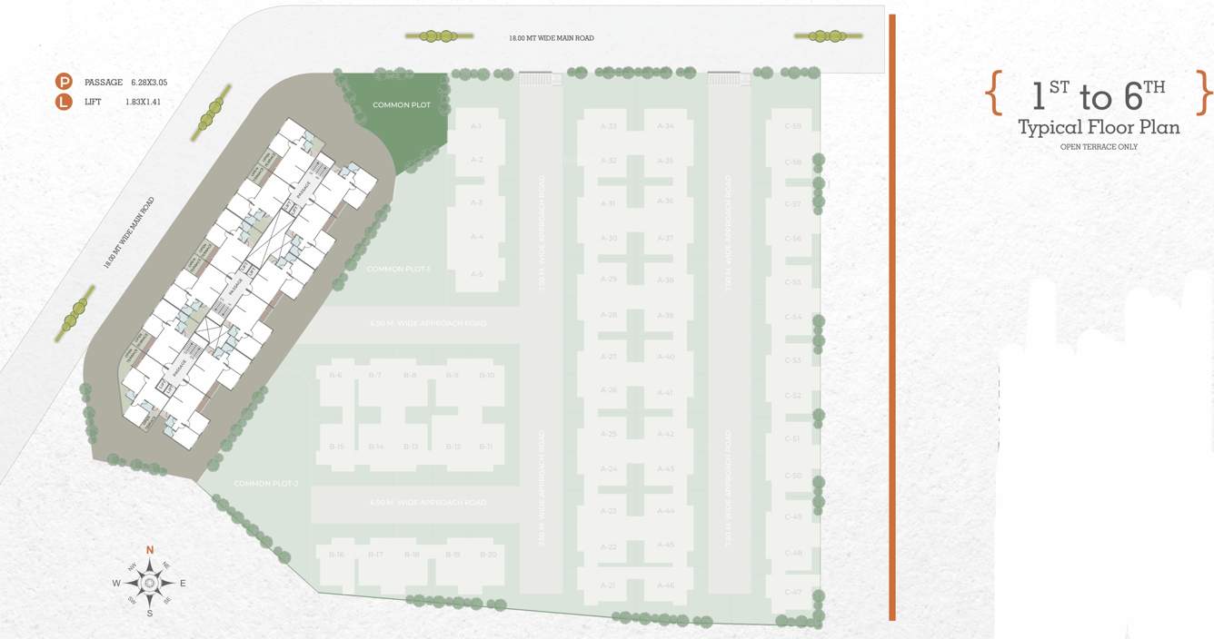  prarambh phase ii A, B, C Cluster Plan From 1st To 6th Floor