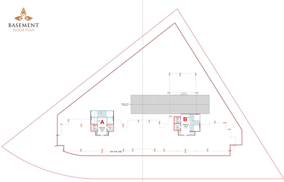  pramukh shanti Block  A, B Basement Cluster Plan