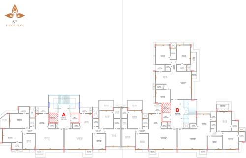  pramukh-shanti Block- A, B Cluster Plan For 8th Floor