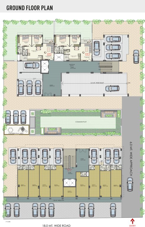  maruti icon A, B Cluster Plan For Ground Floor