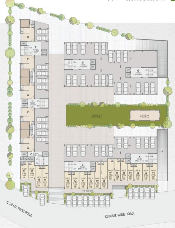  yogeshwar homes 2 Block A,B,C,D,E,F,G Cluster Plan For Ground Floor