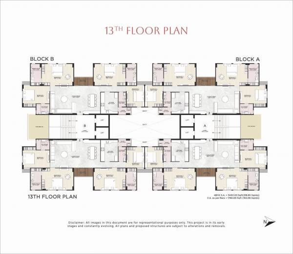  sujal-apartment Block A Cluster Plan for 13th Floor