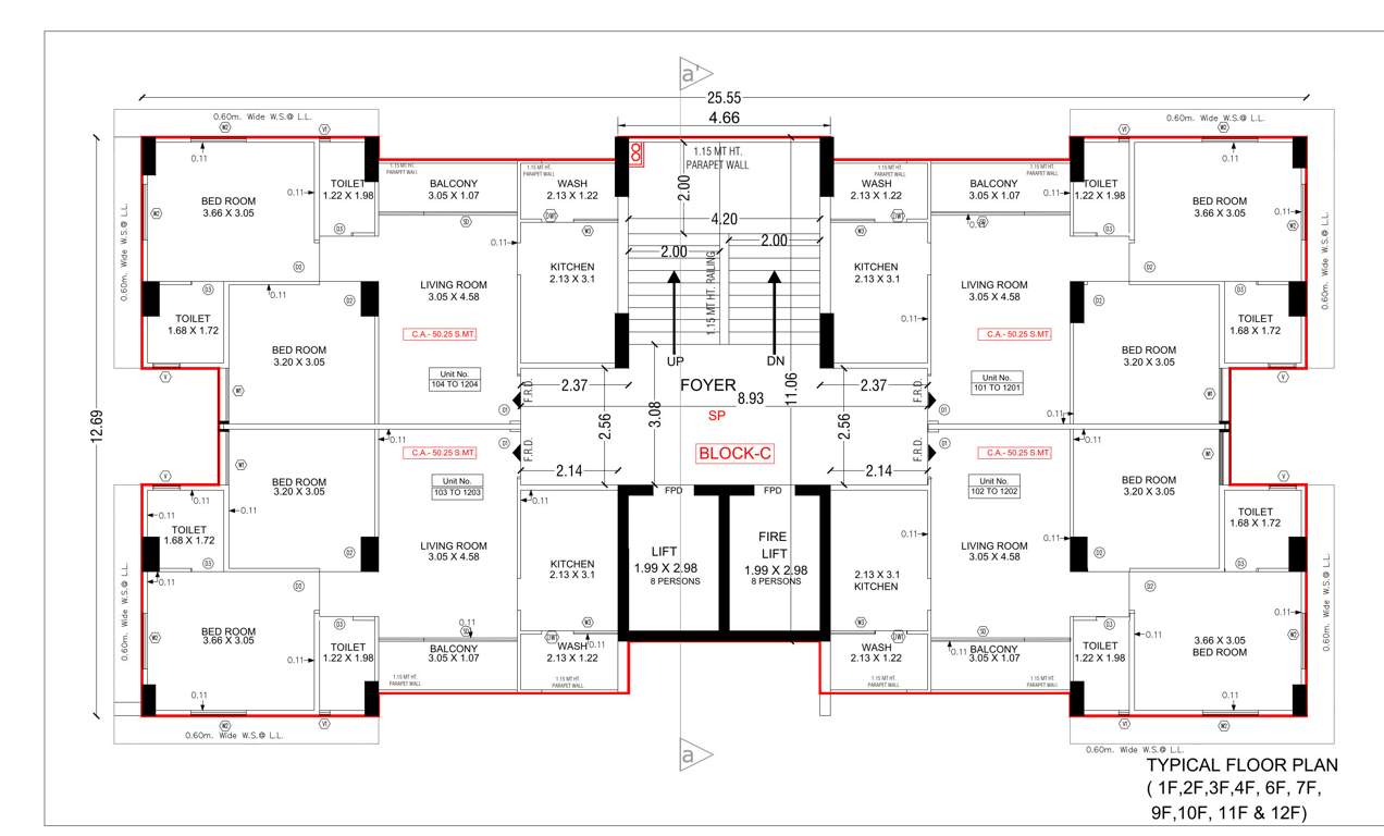  sujal apartment Block C Cluster Plan from 1st to 14th Floor