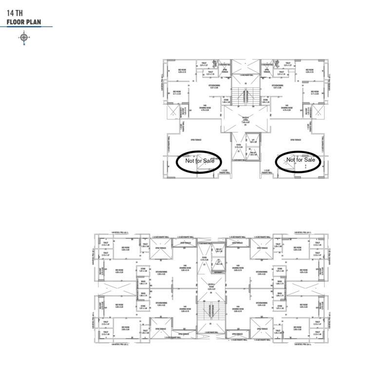  elegance Block A And B Cluster Plan for 14th Floor