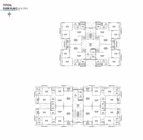  elegance Block A And B Cluster Plan from 2nd to 13th Floor