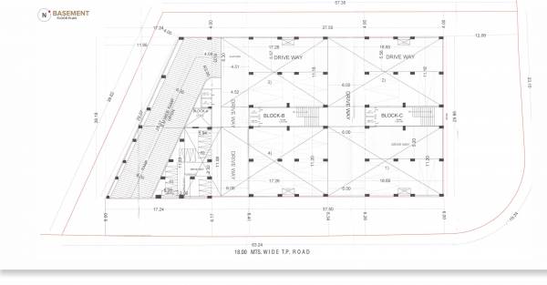  prime Block A, B And C Cluster Plan for basement Floor