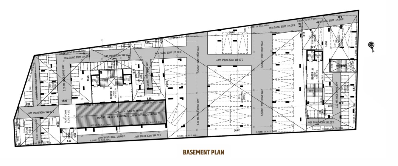 aura Block A & B Basement Floor Cluster Plan