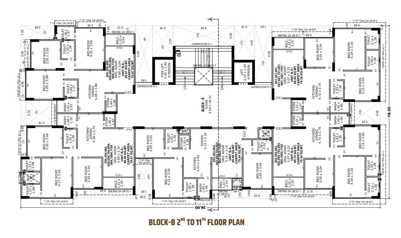  aura Block B Cluster Plan from 2nd to 11th Floor