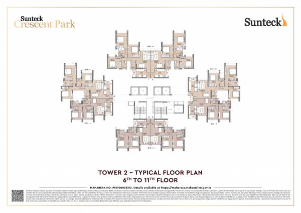  crescent-park-2 Tower 2 Cluster Plan from 6th to 11th Floor