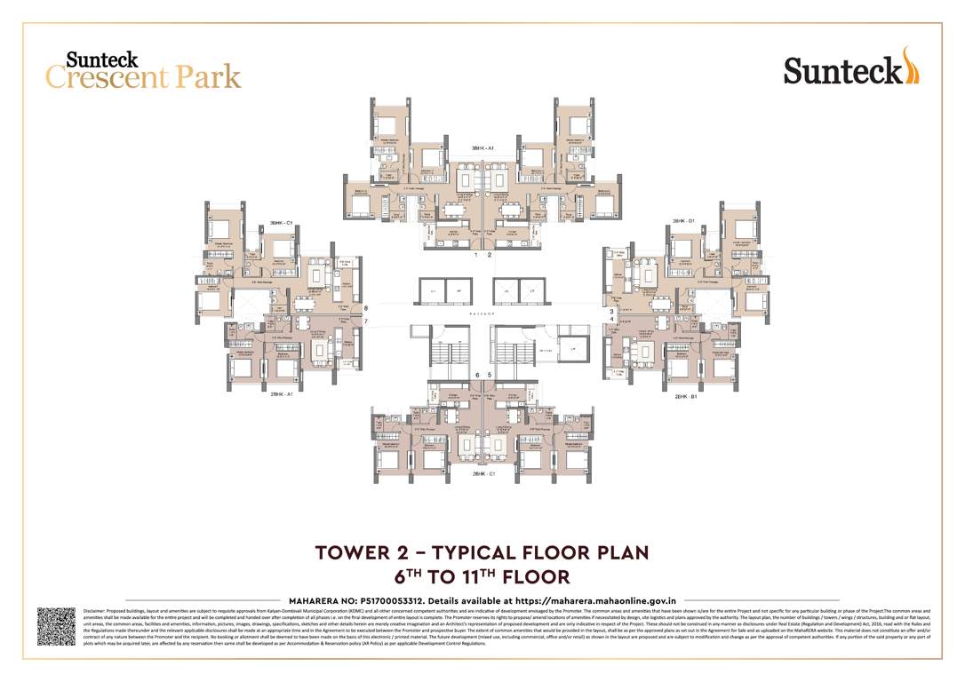  crescent park 2 Tower 2 Cluster Plan from 6th to 11th Floor