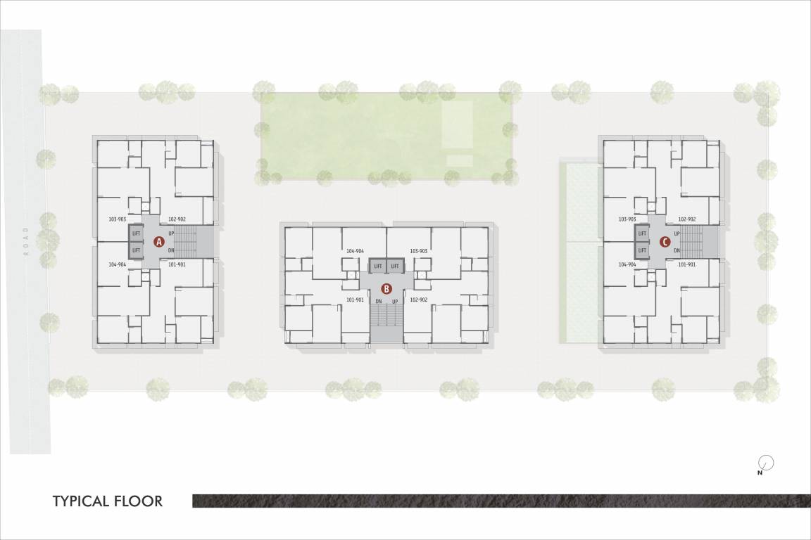  manor Block A, B And C Cluster Plan for Typical  Floor